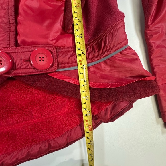 A267 Lululemon Pedal Power Jacket Burgundy Red Wine Sz 4 peplum fleece - Picture 8 of 15